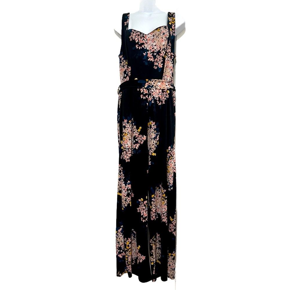 Maurice’s Black Floral Pant Jumpsuit Women’s size Large